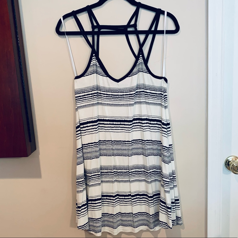 RVCA black and white striped dress